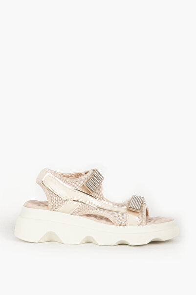 Dericlub Γυναικεία Velcro Double Strap Stone Σανδάλια Zy 7901 Powder