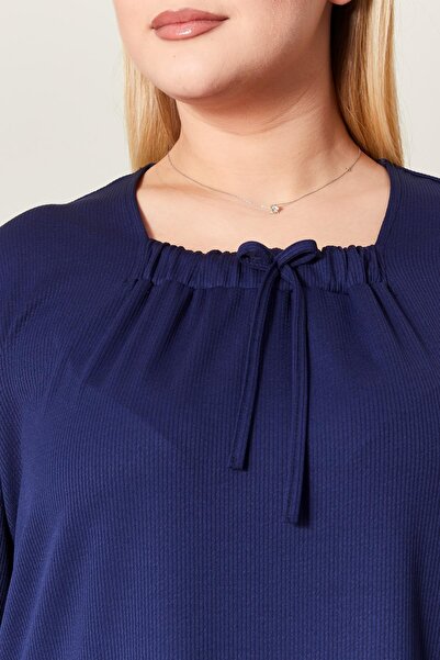 Ferace Women's Plus Size Square Neck Ribbed Dress