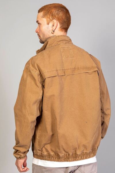 LTC Jeans Ανδρικό τζιν μπουφάν Bomber με φερμουάρ Oversize Tan Washed Model