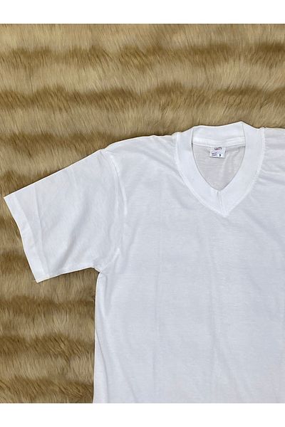 skycott Men's Half Sleeve Short Sleeve Cotton Undershirt Undershirt White T-Shirt