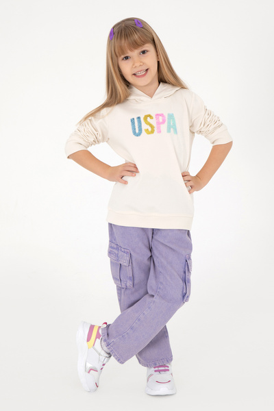 U.S. Polo Assn. سويت شيرت بناتي كريمي 50296401 -VR071