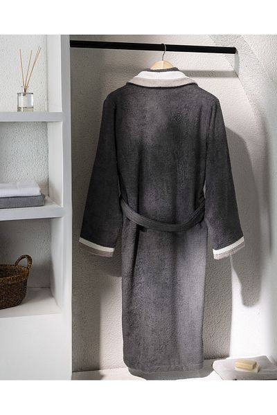 Madame Coco Raina Women's Cotton Bathrobe - Gray - Luxury Collection