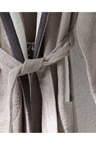 Madame Coco Raina Cotton Women's Bathrobe - Beige - Luxury Collection