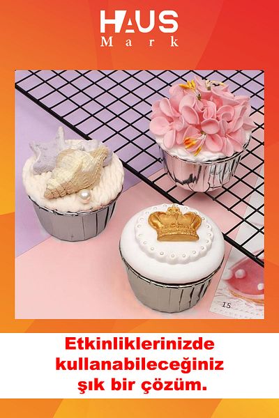 HAUSMARK 30 Pieces Silver Color Muffin Cupcake Paper - Airfryer Patterned Cake Mold