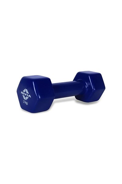 Nivia Vinyl Dumbbells of 4Kg (8.8LB)2 Dumbbells of 2Kg (4.4LB)|Blue|Material : Vinyl Coat Iron