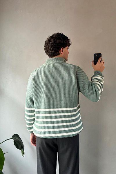 Flaw Wear سترة نصف صياد مخططة باللون الأخضر