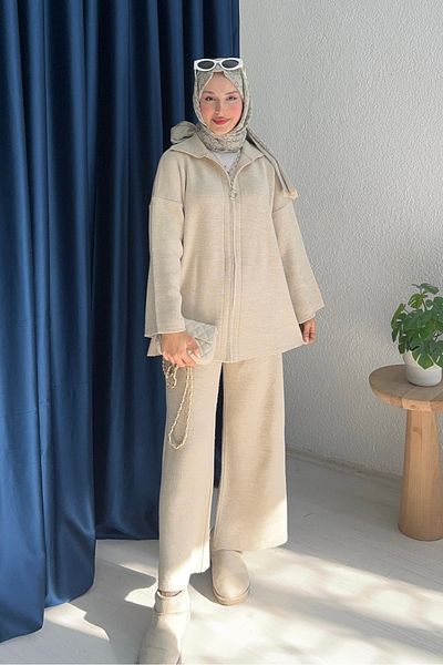 lurex moda Σετ πλεκτά με φερμουάρ