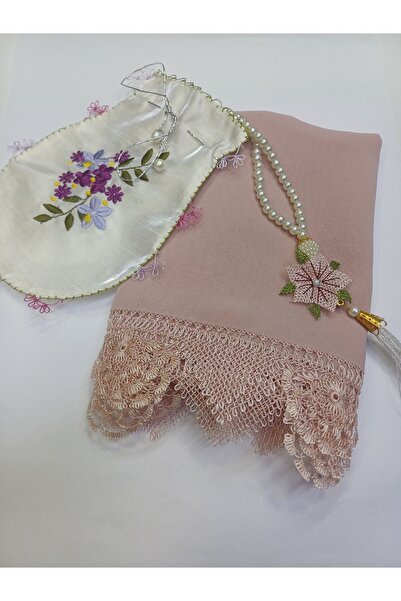 Butik El örgüsü çeyizlik iğne oyalı namaz-mevlüt örtüsü Tesbih ve tesbih kesesi