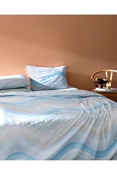 Madame Coco Suivre Double 100% Cotton Ranforce Printed Duvet Cover Set - Turquoise