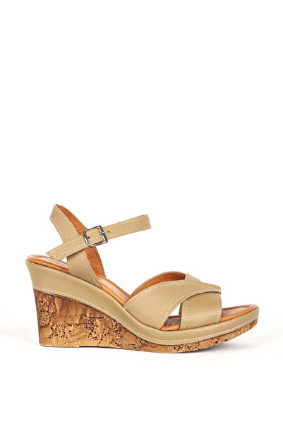 Dericlub Dericlub Zy 1991 Kum - Real Leather Women's Wedge Heeled Shoes