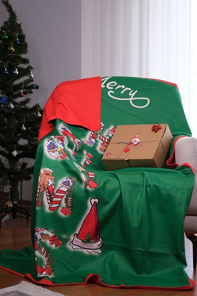 moris home CHRISTMAS PATTERNED TELEVISION BLANKET 130X170