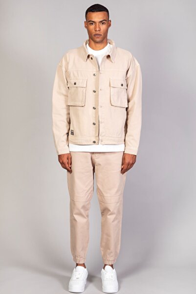 LTC Jeans Ανδρικό τζιν μπουφάν με τσέπη σε μπεζ χρώμα
