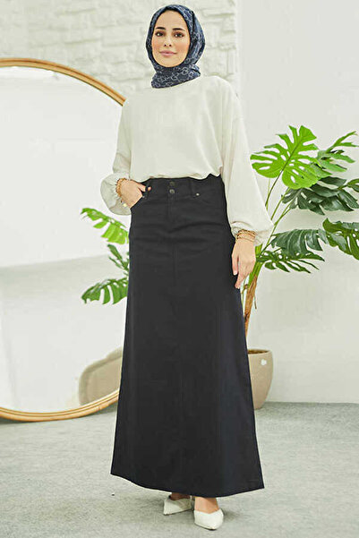 Neways 2254- Klasik Gabardin Etek Lacivert