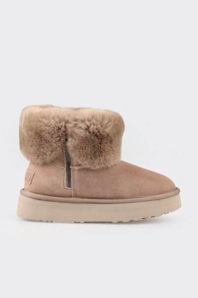 Elle Shoes Camel Deri Kadın Günlük Bot