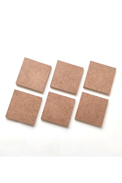 DEKOLOBİ 6'lı Kare Magnet tabanı / Ham Mdf Boyanabilir 7,5 cm