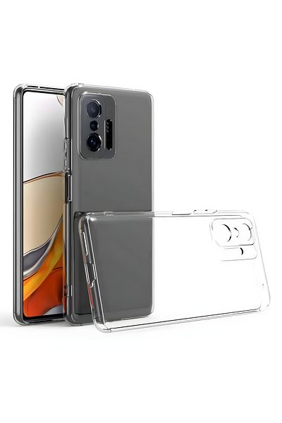 Fibaks حافظة سيليكون مرنة شفافة متوافقة مع هاتف Xiaomi Mi 11t - Mi 11t Pro مع حماية للكاميرا