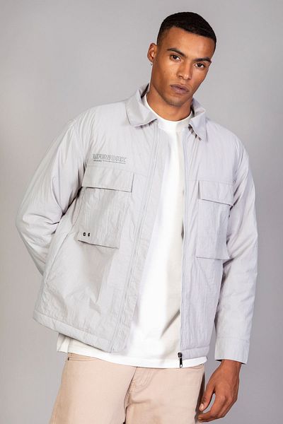 LTC Jeans Ανδρικό τζάκετ σε γκρι (ΚΑΠΙΤΑΛΩΜΕΝΕΣ ΙΝΕΣ) Χαλαρή εφαρμογή Crinkle Puffer