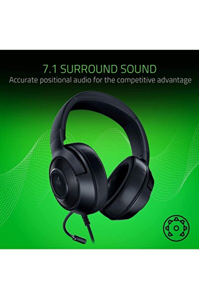 RAZER Kraken X Lite Ultralight Gaming Headset, 7.1 Surround, Black