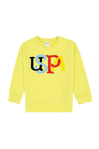 U.S. Polo Assn. Kız Çocuk Fıstık Yeşili Bisiklet Yaka Sweatshirt 50296285-VR087