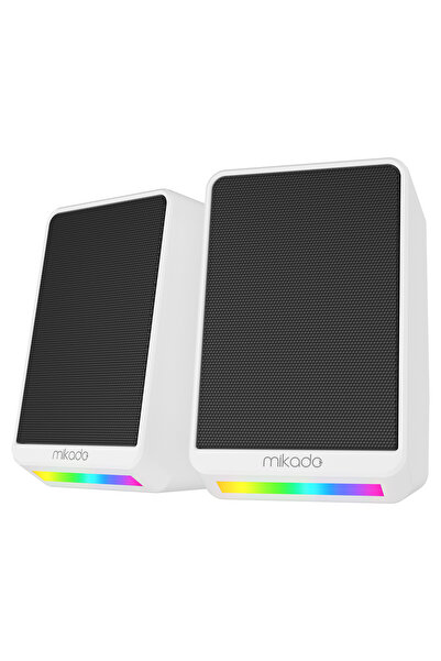 Mikado Md-178 2.0 3W-2 Beyaz Rgb Aydınlatmalı Usb + 3.5Mm Usb 5V Speaker Hopa...