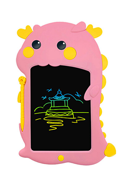 Fab N Funky Pink Cute Dragon LCD Writing & Drawing Tablet, Durable & Eye-Safe for Kids 3+, 29.2x20cm