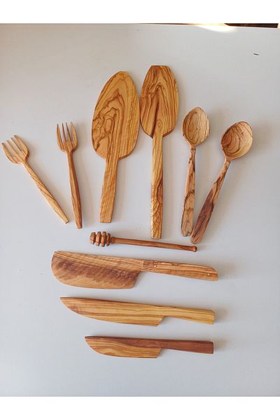 oliveforestwood Fork - Knife Set (Olive Tree-10 Pieces)