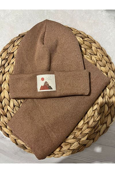 AFRALYAHOME 100% Cotton Ribbon Labeled Baby and Kids Personality Beanie Set