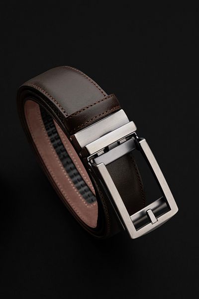 Niki Leather Premium Αυτόματη Ραμμένη Γνήσια Δερμάτινη Ζώνη 3,5 εκ