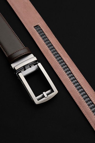Niki Leather Premium Αυτόματη Ραμμένη Γνήσια Δερμάτινη Ζώνη 3,5 εκ