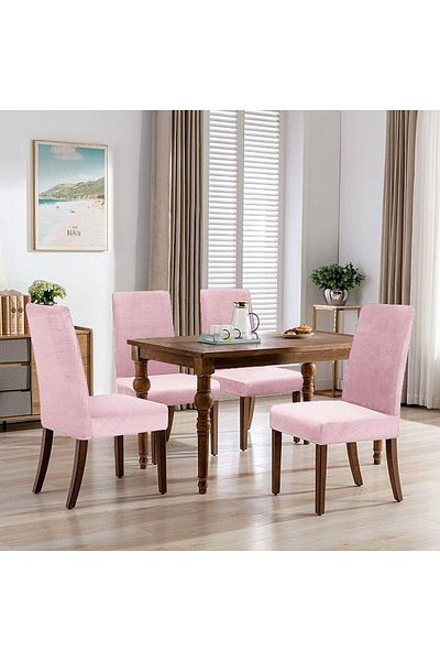 probak Σετ 4 ποιοτικών καρεκλών Lycra Velvet - Κάλυμμα προστασίας κουζίνας