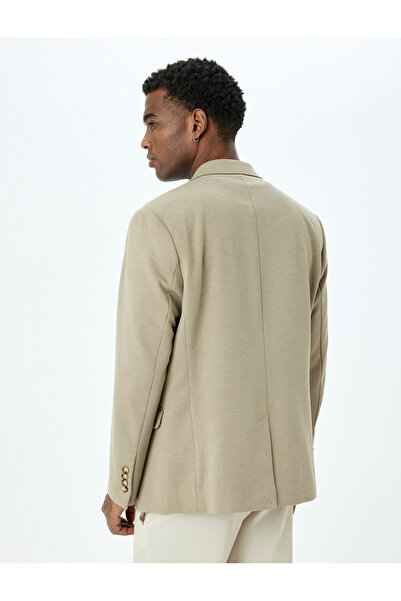 Koton Mono Neck Long Sleeve Buttoned Classic Slim Fit Blazer Jacket