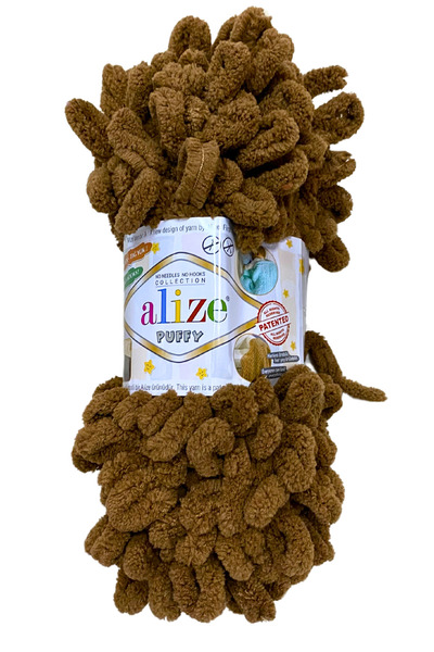 Alize Puffy El Örgü Ipliği - 321 Kahve - 1 Adet - 100 Gr - Parmak Örgü Ipi - ...