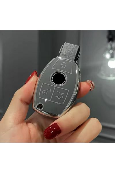 emii auto spare parts Mercedes Benz Gray Key Case - a B C E Gl S Gla Amg W204 W205 W212 W176 Compatible