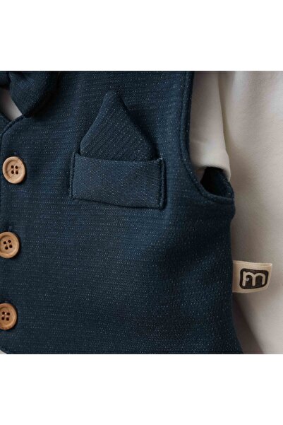 Minimus Yenidoğan Erkek Bebek Yelekli Papyonlu Badili Pantolon Özel Gün Takım Mevlüt Babyshower Düğün Nişan