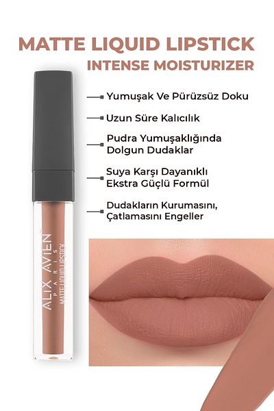 Alix Avien ALIX AVIEN MATTE LIQUID LIPSTICK 501 CARAMEL NUDE