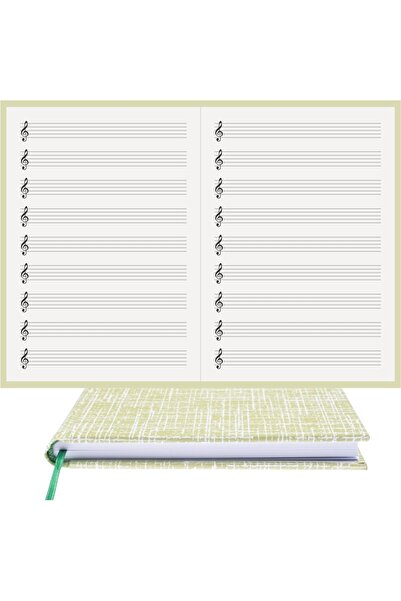 BİDEFTER دفتر ملاحظات الموسيقى (مفتاح يسار) مصنوع يدويًا بنسبة 100%، وخياطة ي...