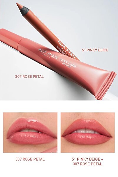 Alix Avien Dolgun Gürünüm ve Nemlendirici Etkili Dudak Parlatıcısı - Silky Care Lipgloss 307 Rose Petal