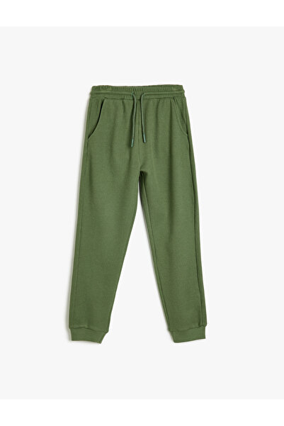 Koton Baumwoll-Basic-Jogginghose – mit gebundener Taille und Taschendetail