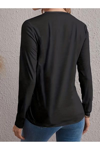 Kokosh moda Γυναικεία μακρυμάνικη μπλούζα με λαιμόκοψη με καρδιά