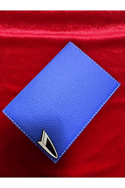 ATTA PAZARLAMA حامل ترخيص من الجلد الأزرق من زجاج شبكي منقوش، حافظة ترخيص، مح...