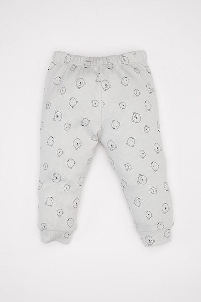 DeFacto Baby-Jungen-Pyjama-Set mit Teddybär-Muster, langärmelig, gerippt, D6808a5ns
