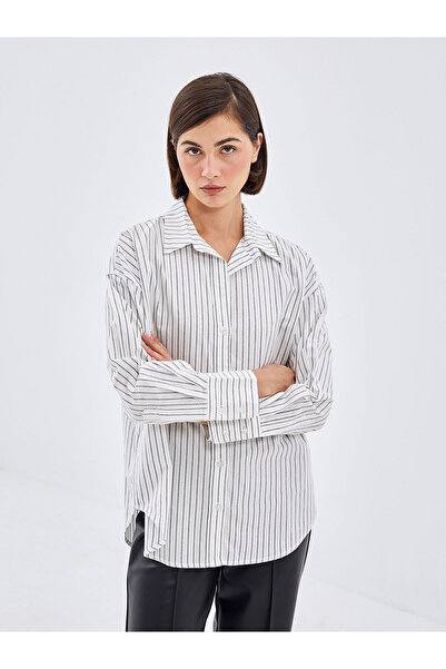 LC Waikiki Ριγέ γυναικείο πουκάμισο από ποπλίνα