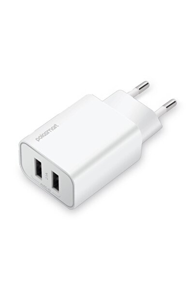 Polosmart PBS116 2 USB Girişli Duvar Şarjı Adaptör Beyaz