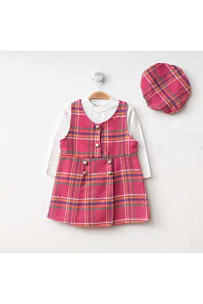 warba Şapkalı Iç Badili Oduncu Desen Jile 3'lü Kız Çocuk Takım