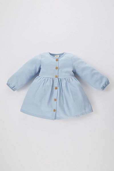 DeFacto Long Sleeve Twill Baby Girl Dress - B7735A524Sp
