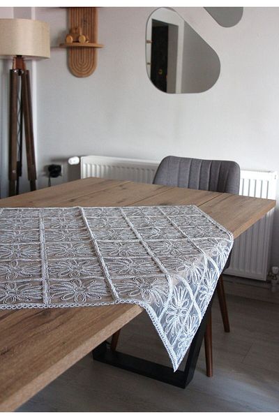 DDHOME 90X90 cm Fiskos Lace Knitted Table - 5001-Papatia