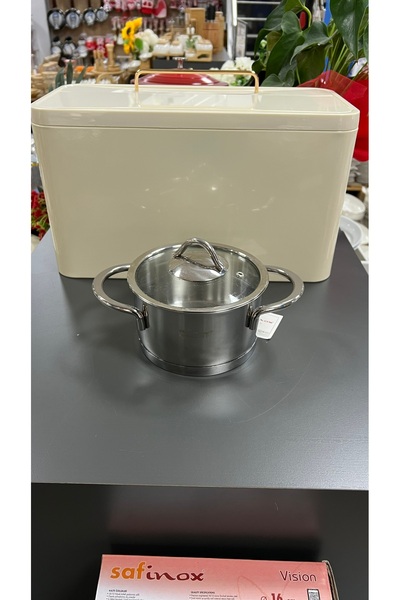 SAFINOX VİSİON 16 CM TEL KULPLU CAM KAPAKLI ÇELİK TENCERE