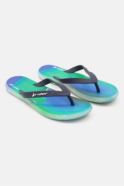 Rider Kids Boy Slip On Slippers, Blue/Green Combo