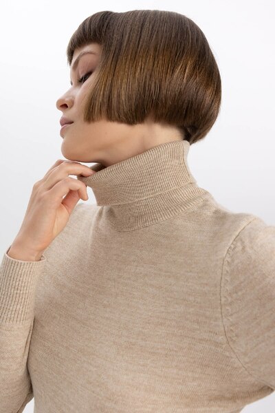 DeFacto Pulover din tricot din cașmir cu gât relaxat - Extra Soft H1651az22wn