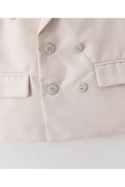 Kookie Kids 3 Piece Suit With Solid T-shirt Blazer & Trousers - Black & Beige